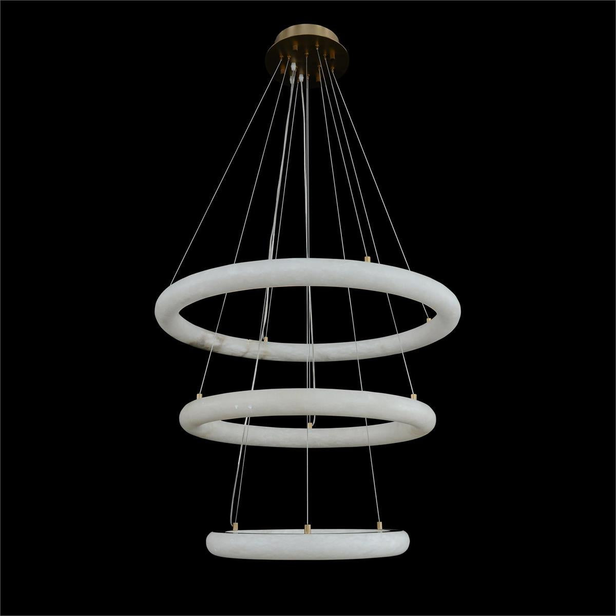 Luca Three-Tier Alabaster Pendant Chandelier - Blushlighting