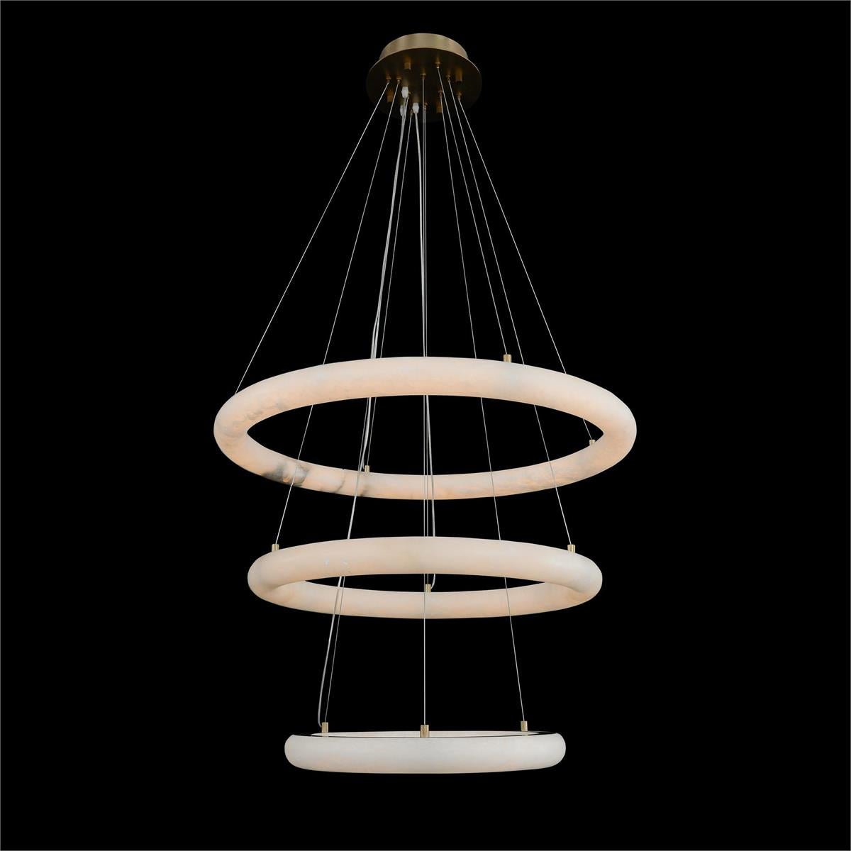 Luca Three-Tier Alabaster Pendant Chandelier - Blushlighting