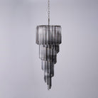 Lucente Noir Spiral Chandelier - ∅ 15.7″ x H 39.4″Grey+Clear Glass & NickelBlushlighting