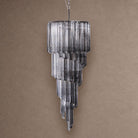 Lucente Noir Spiral Chandelier - ∅ 15.7″ x H 39.4″Grey+Clear Glass & NickelBlushlighting