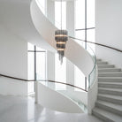 Lucente Noir Spiral Chandelier - ∅ 15.7″ x H 39.4″Grey+Clear Glass & NickelBlushlighting
