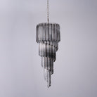 Lucente Noir Spiral Chandelier - ∅ 15.7″ x H 39.4″Grey+Clear Glass & NickelBlushlighting