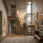 Lucerna LED Glass Flame Chandelier - Dia 23.6″ × H 39.4″Gold & ClearWarm LightBlushlighting