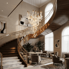 Lucerna LED Glass Flame Chandelier - Dia 23.6″ × H 39.4″Gold & ClearWarm LightBlushlighting