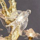 Lucky Bird Glass Tree Branch Chandelier For Staircase - 17.7" D x 90.6" HBlushlighting