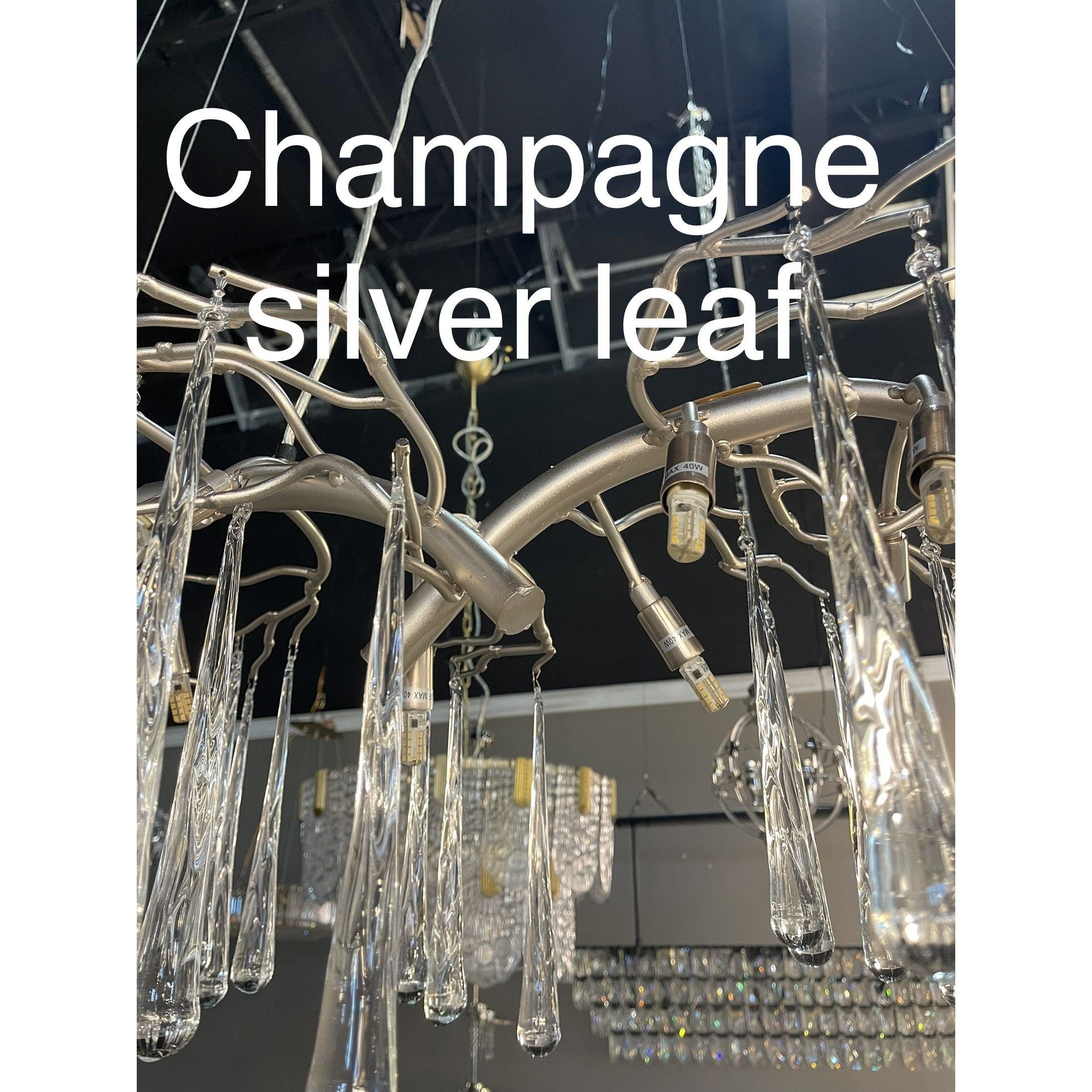 Lukas Oval Branching Brass Linear Teardrop Chandelier - 73" LengthDark CopperBlushlighting