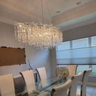Lukas Oval Branching Brass Linear Teardrop Chandelier - 47" lengthDark CopperBlushlighting