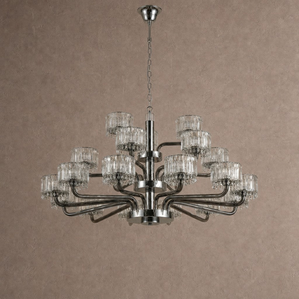 Lumiere Transitional Chrome Crystal Chandelier - Ø39.4" × H21.3" (Ø100 × H54 cm)Blushlighting