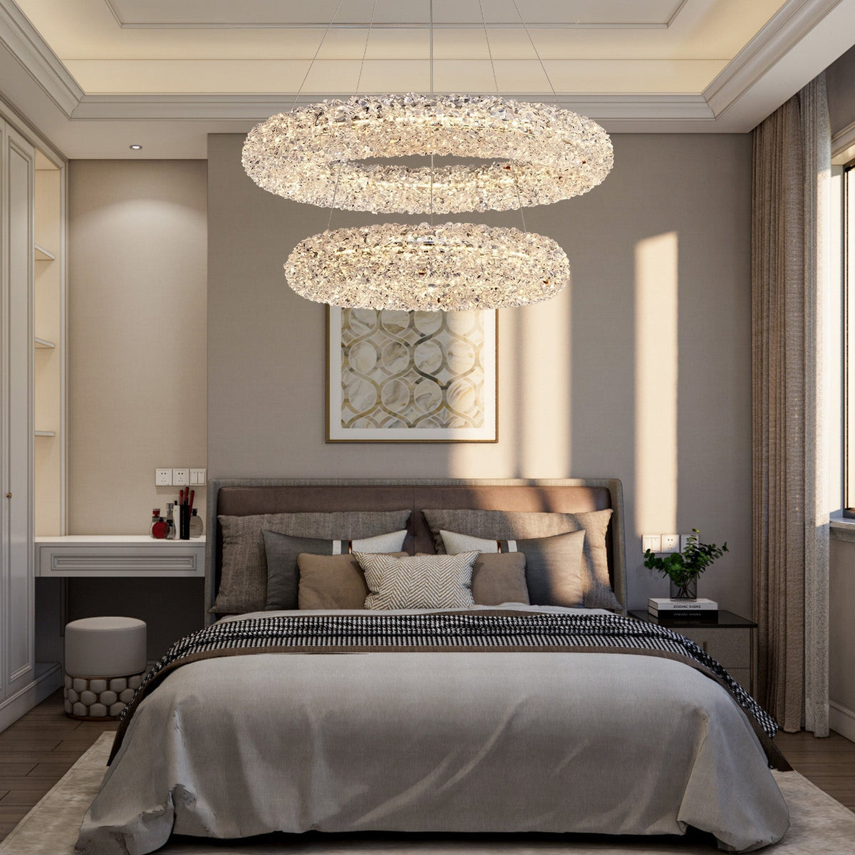 Lumina Halo Crystal Chandelier 31.5" - Blushlighting