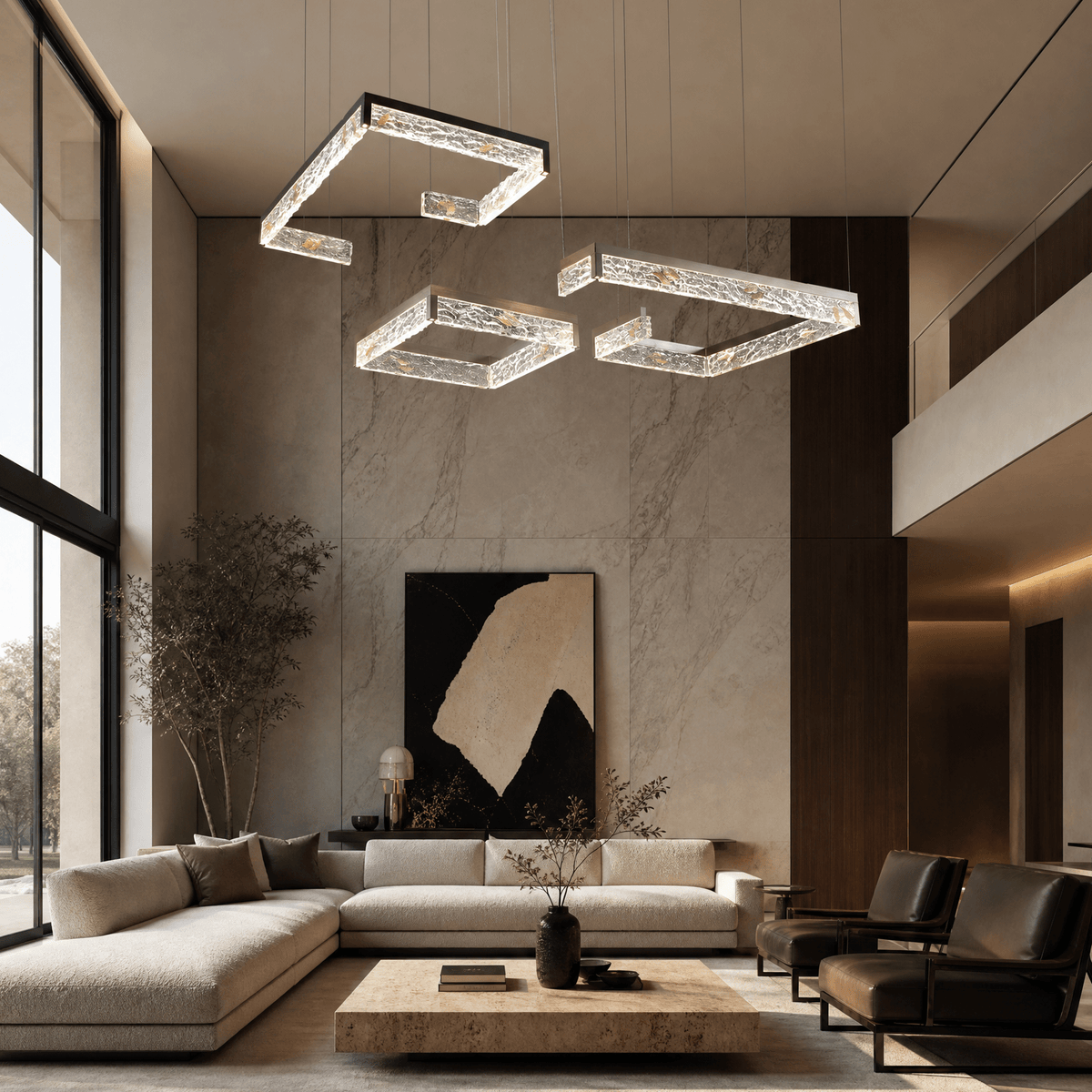 Luminous Cube Modern Multi-Tier Cluster Chandelier - Blushlighting