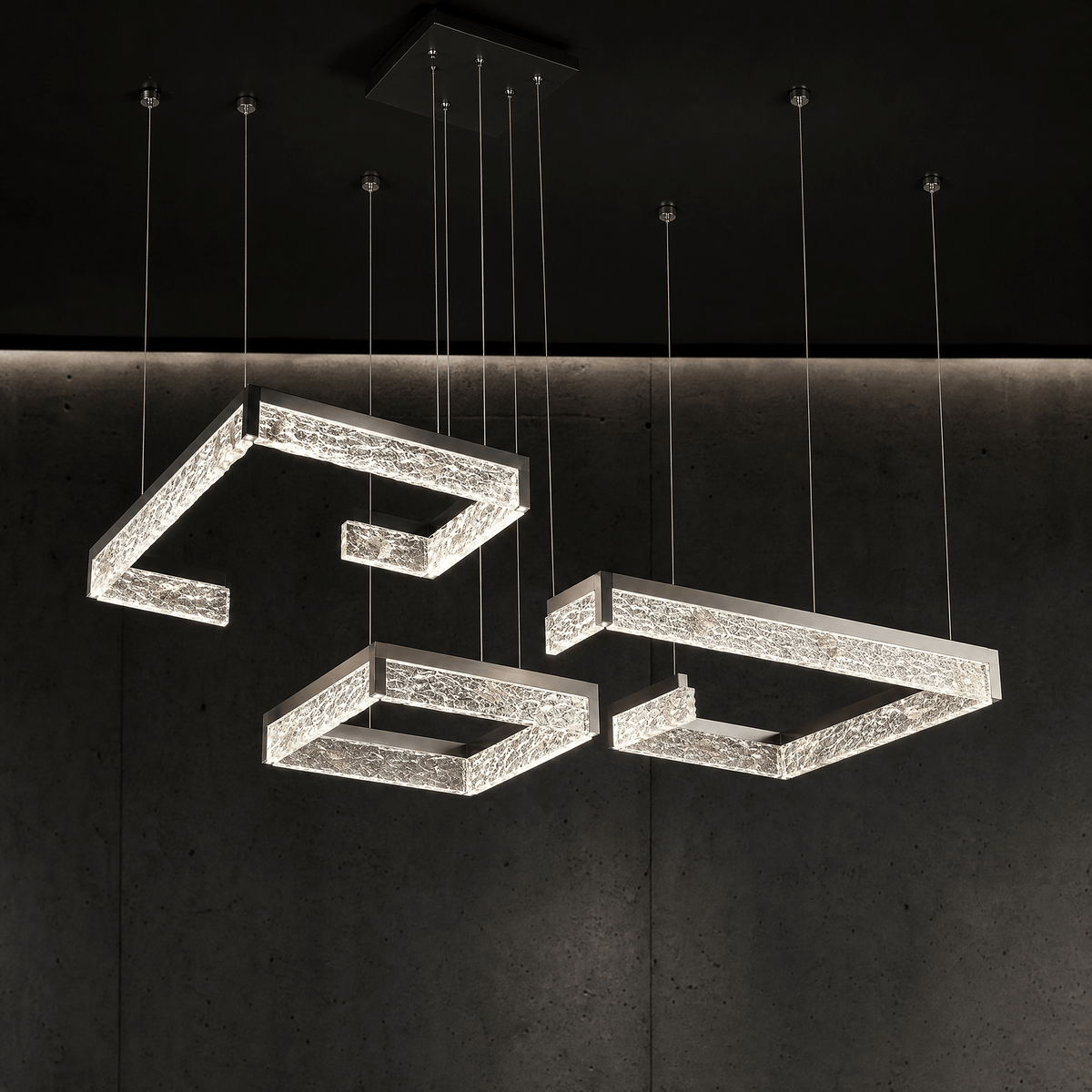 Luminous Cube Modern Multi-Tier Cluster Chandelier - Blushlighting