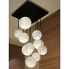 Luna Alabaster Sphere Staircase Chandelier, Multi Pendant Light - 18 Balls ABlushlighting