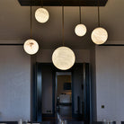 Luna Alabaster Sphere Staircase Chandelier, Multi Pendant Light - 3 BallsBlushlighting