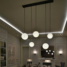 Luna Alabaster Sphere Staircase Chandelier, Multi Pendant Light - 18 Balls ABlushlighting
