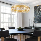 Luxurious 16-Light Brass Gold Crystal Chandelier – Modern Round 2‑Tier Design