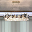 Luxurious K9 Crystal Chandelier Modern Ceiling Light Fixtures Set for Living Room/Dining Room - Round: D39.4"*H9"/12 Lights/26 kgGoldWarm LightBlushlighting