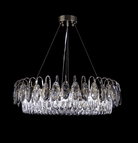 Luxurious K9 Crystal Chandelier Modern Ceiling Light Fixtures Set for Living Room/Dining Room - Round: D19.7"*H9"/6 Lights/11 kgSilverWhite LightBlushlighting