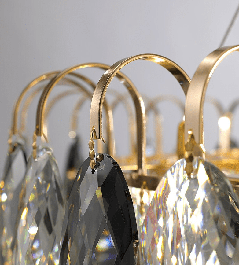 Luxurious K9 Crystal Chandelier Modern Ceiling Light Fixtures Set for Living Room/Dining Room - Round: D19.7"*H9"/6 Lights/11 kgSilverWarm LightBlushlighting