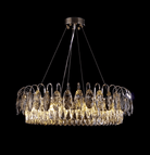 Luxurious K9 Crystal Chandelier Modern Ceiling Light Fixtures Set for Living Room/Dining Room-Chandeliers-Blushlighting-Round: D19.7"*H9"/6 Lights/11 kg-Silver-Warm Light-Blushlighting