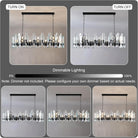 Luxury 54" Black Rectangular Crystal Chandelier with Adjustable Chain - BlackRectangular - L54"Blushlighting