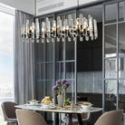Luxury 54" Black Rectangular Crystal Chandelier with Adjustable Chain - BlackRectangular - L54"Blushlighting
