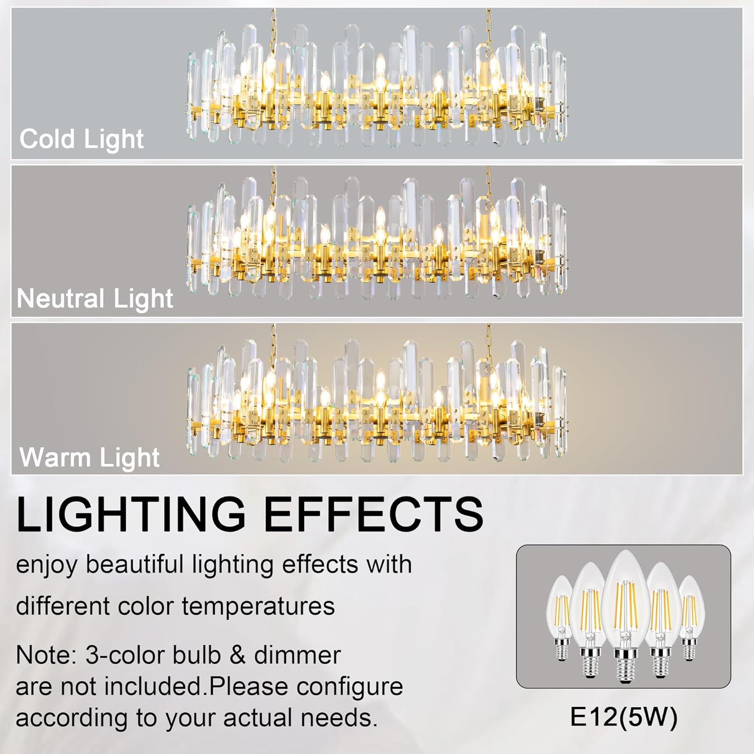 Luxury 54" Gold Crystal Chandelier – 24 Light Rectangular Fixture for Dining & Living Rooms - GoldRectangular - L54"Blushlighting