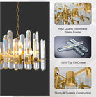 Luxury 54" Gold Crystal Chandelier – 24 Light Rectangular Fixture for Dining & Living Rooms - GoldRectangular - L54"Blushlighting