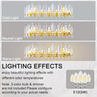 Luxury 54" Gold Crystal Chandelier – 24 Light Rectangular Fixture for Dining & Living Rooms