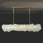 Luxury Alabaster Flakes Linear Chandelier Hanging Rod Light - Blushlighting