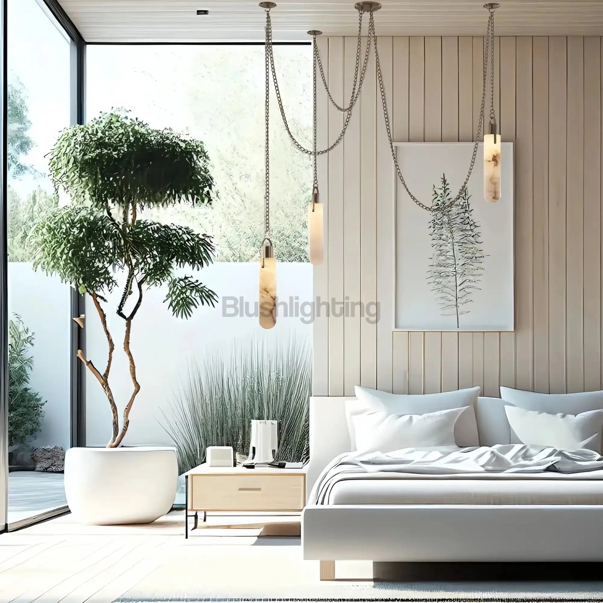 Luxury Alabaster Flint 3 - Light LED Multi - Drop Pendant Light - Blushlighting