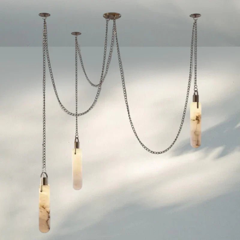 Luxury Alabaster Flint 3 - Light LED Multi - Drop Pendant Light - Blushlighting