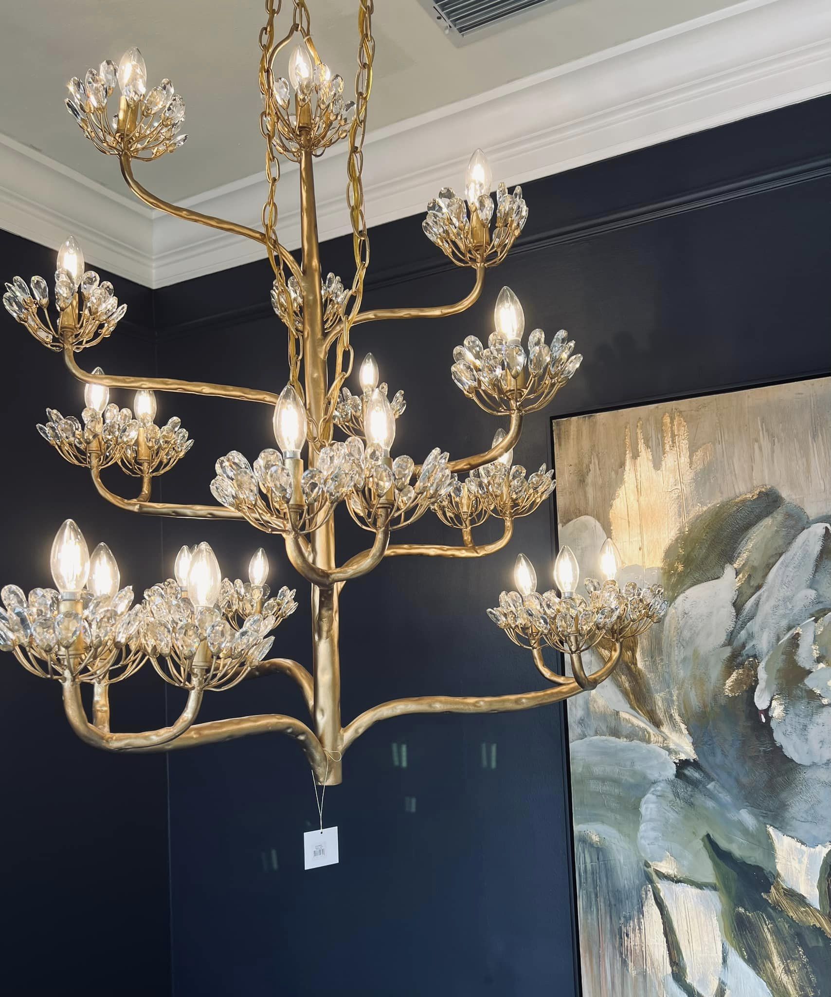 Luxury Branch Flower Chandelier in Gold for Living Room Staircase and Bedroom Lighting-Chandeliers-Blushlighting
