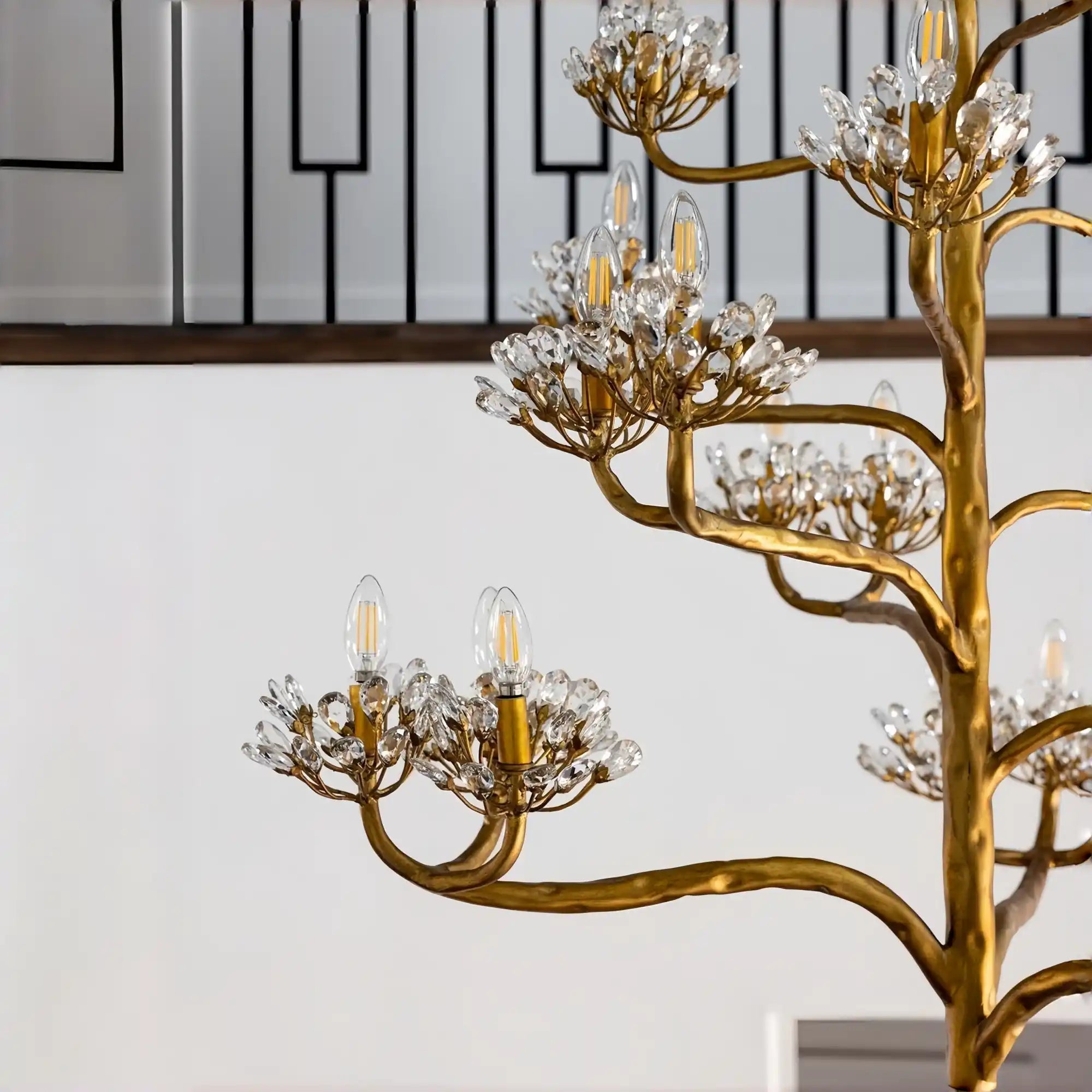Luxury Branch Flower Chandelier in Gold for Living Room Staircase and Bedroom Lighting - 22 Lights/D42"*H43.5"Warm LighgtBlushlighting