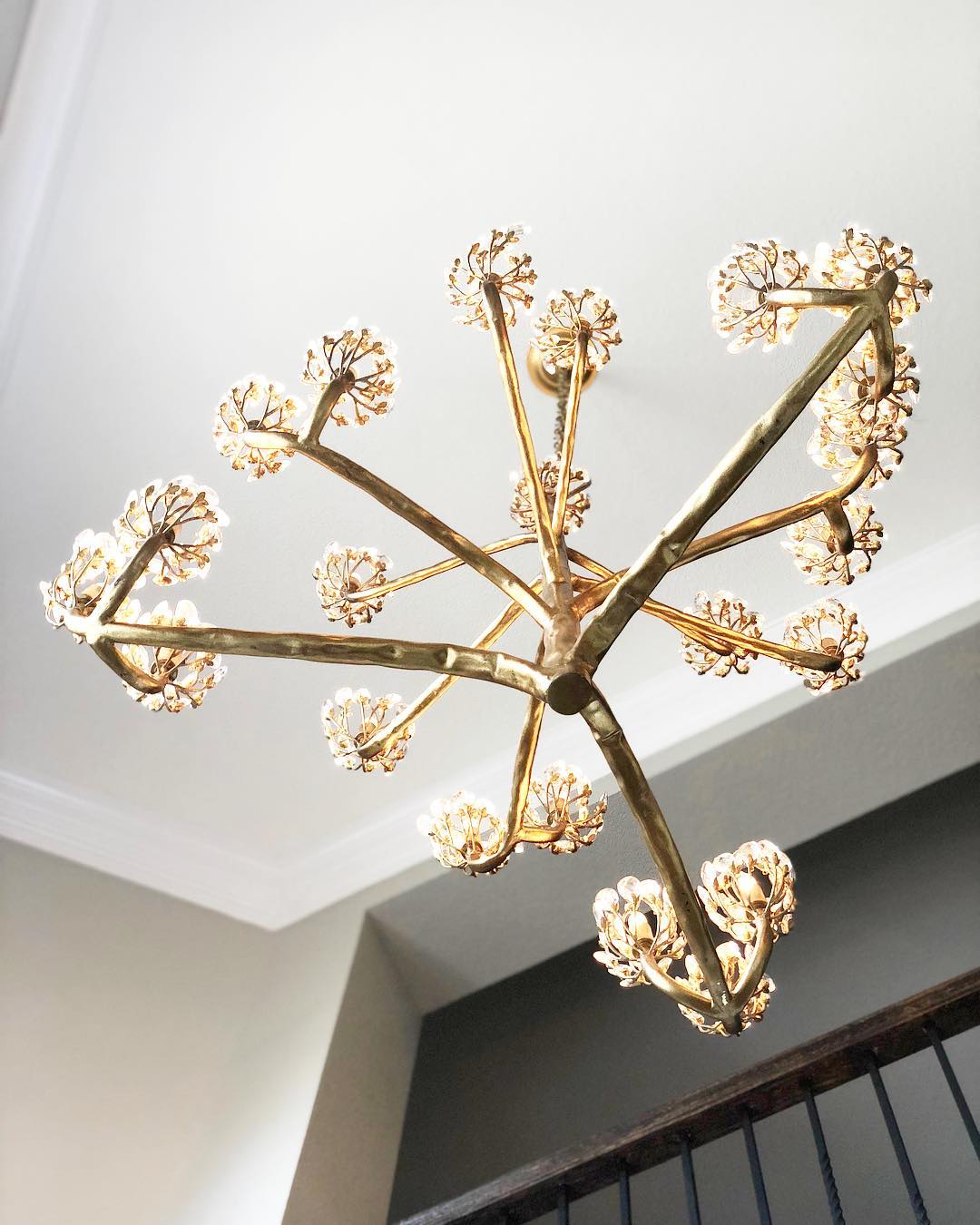 Luxury Branch Flower Chandelier in Gold for Living Room Staircase and Bedroom Lighting-Chandeliers-Blushlighting