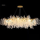 Luxury Branches Crystal Frosted Glass Chandelier Set for Living and Dining Room-Chandeliers-Rectangle: L39.4"*H15.7"-Warm Light-Blushlighting