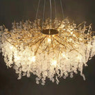 Luxury Branches Crystal Frosted Glass Chandelier Set for Living and Dining Room-Chandeliers-Blushlighting