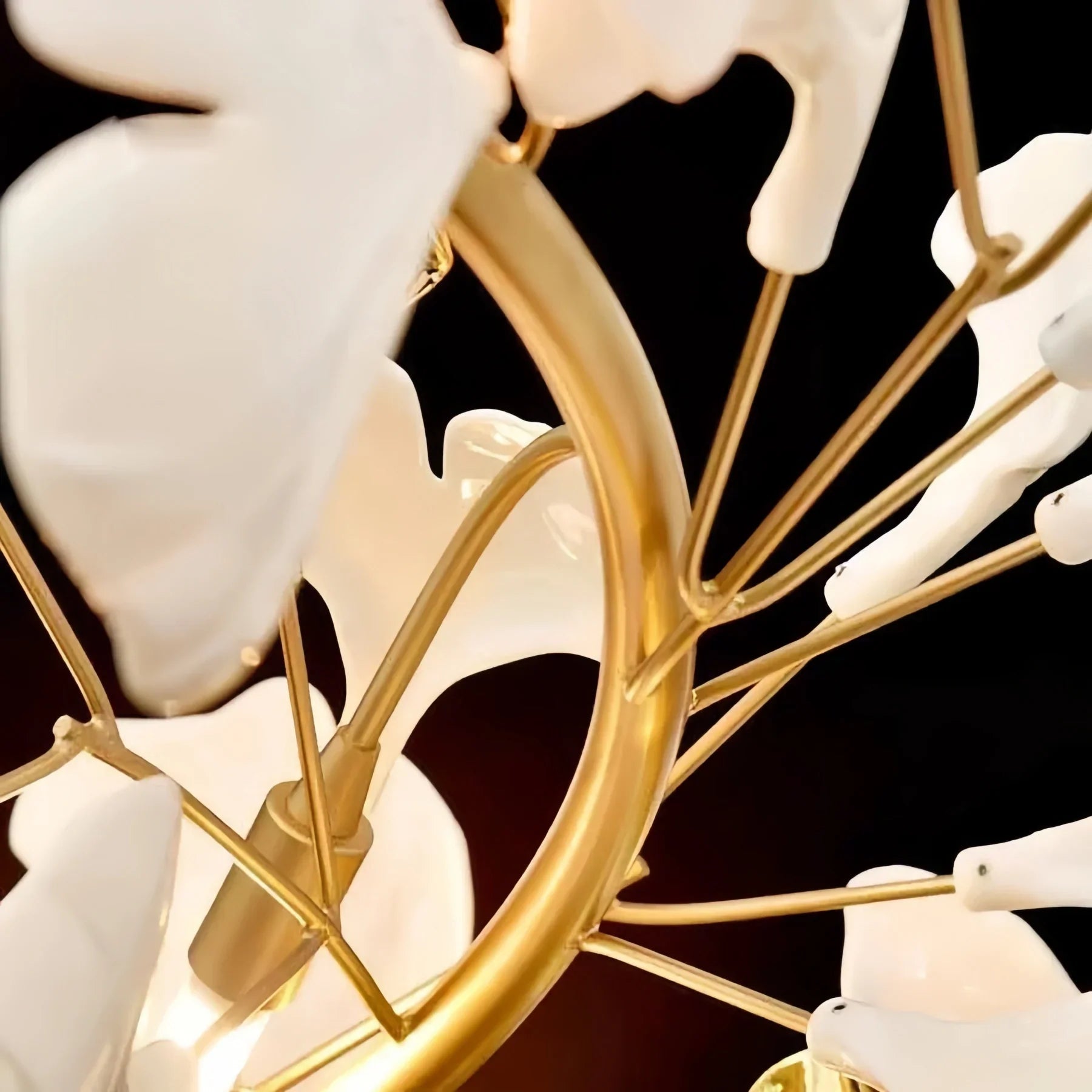 Luxury Ceramic Ginkgo Linear Chandelier - 31"Blushlighting