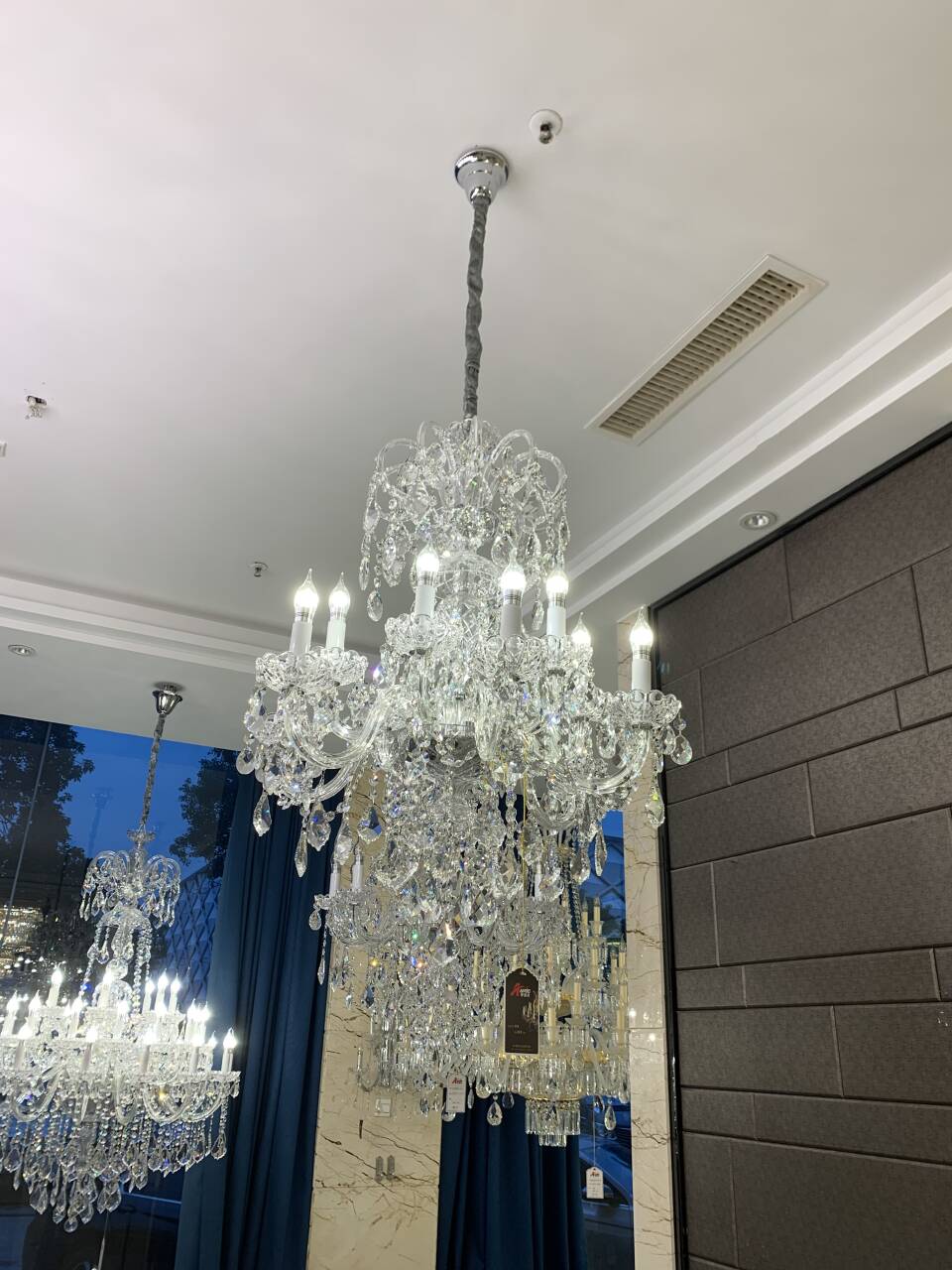 Luxury Classic Clear Crystal Chandelier for Foyer/Staircase/Entryway/Hallway - 12 Lights/D29.5"*H37.4"Warm LightBlushlighting