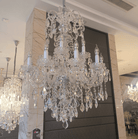 Luxury Classic Clear Crystal Chandelier for Foyer/Staircase/Entryway/Hallway - 15 Lights/D31.5"*H41.34"Warm LightBlushlighting