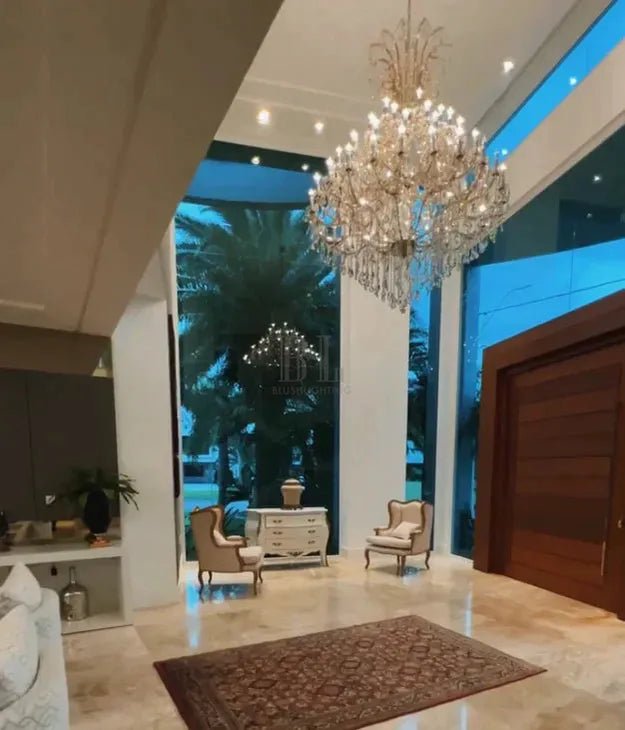 Luxury Classic Multi - layers Candle Crystal Dimmable Tiered Chandelier in Gold/Silver Finish - D47.2" *H59"GoldBlushlighting