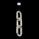 Luxury Crystal and Metal Chain Pendant Chandelier for High Ceilings with Modern Finish - Vertical/3 Rings/D12"*H48"/26kgGoldWarm LightBlushlighting