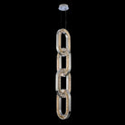 Luxury Crystal and Metal Chain Pendant Chandelier for High Ceilings with Modern Finish - Vertical/3 Rings/D12"*H48"/26kgGoldWarm LightBlushlighting
