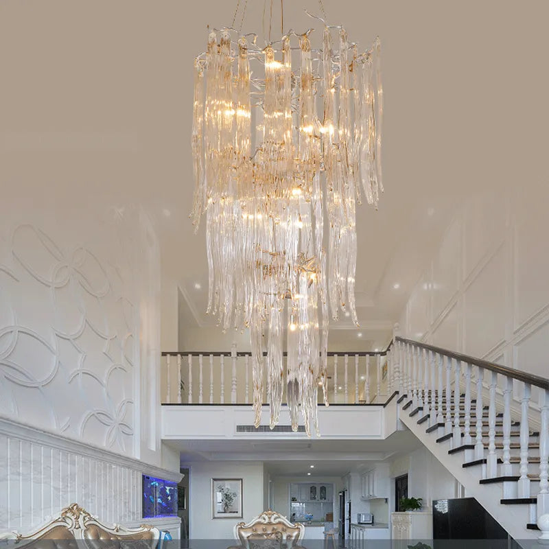 Luxury Crystal Branch Chandelier For Staircase - Ineffable Lighting