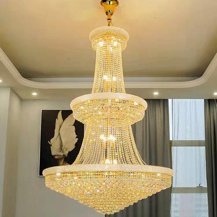 Luxury Crystal Chandelier for Grand Villa Hall and Duplex Staircase Lighting-chandelier-Blushlighting-Blushlighting