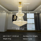 Luxury Crystal Chandelier for Grand Villa Hall and Duplex Staircase Lighting-chandelier-Blushlighting-Blushlighting
