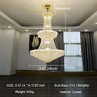 Luxury Crystal Chandelier for Grand Villa Hall and Duplex Staircase Lighting-chandelier-Blushlighting-Blushlighting