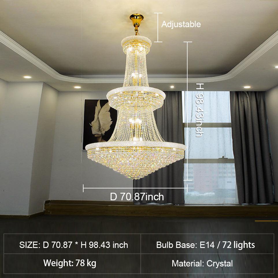 Luxury Crystal Chandelier for Grand Villa Hall and Duplex Staircase Lighting-chandelier-Blushlighting-Blushlighting