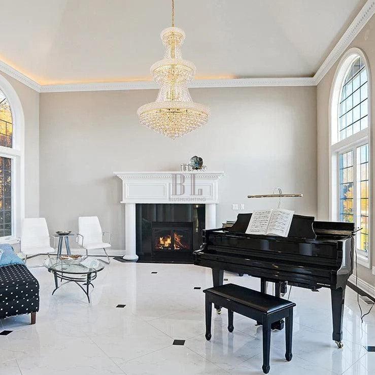 Luxury Crystal Chandelier for Grand Villa Hall and Duplex Staircase Lighting-chandelier-Blushlighting-Blushlighting