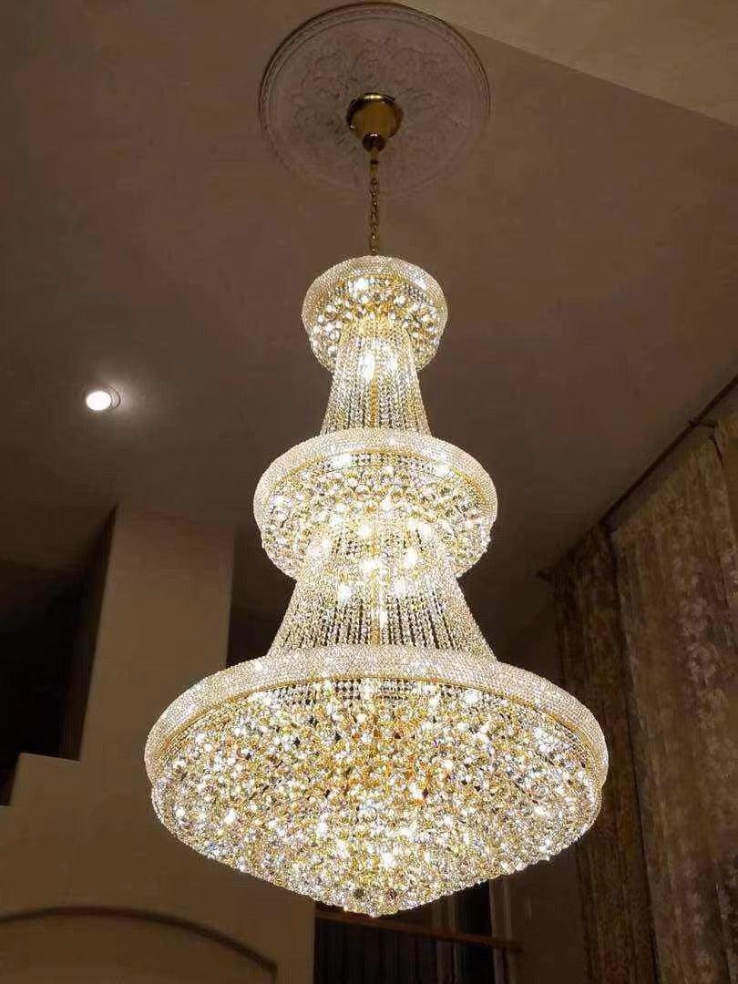 Luxury Crystal Chandelier for Grand Villa Hall and Duplex Staircase Lighting-chandelier-Blushlighting-Blushlighting
