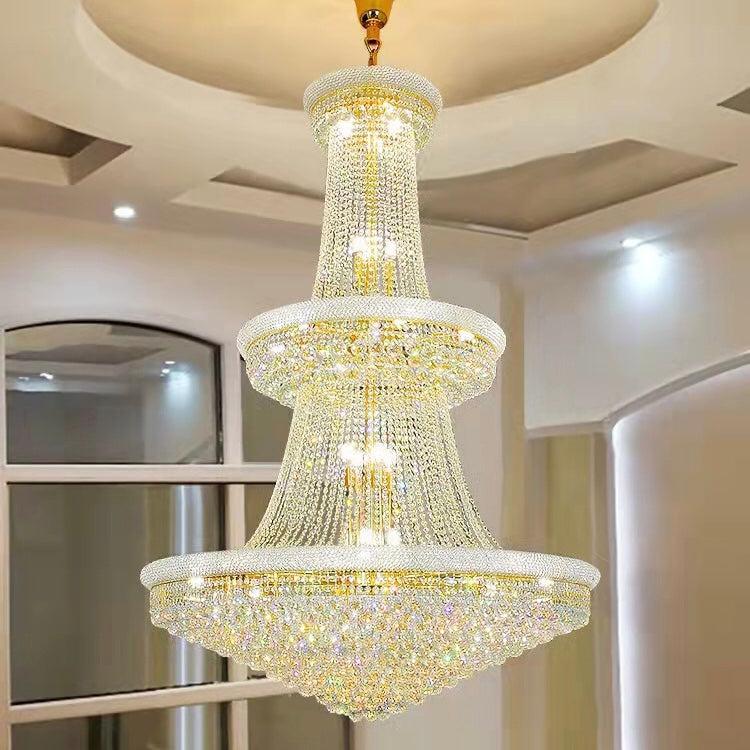 Luxury Crystal Chandelier for Grand Villa Hall and Duplex Staircase Lighting-chandelier-Blushlighting-Blushlighting